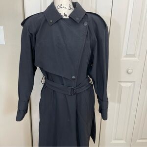 Vintage DRIZZLE Women’s SZ 4 Union Made USA Black Long Rain Slicker Trench Coat